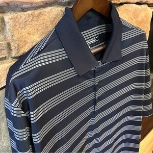 Nike golf tour performance Men's Navy Striped Polo Shirt.‎
